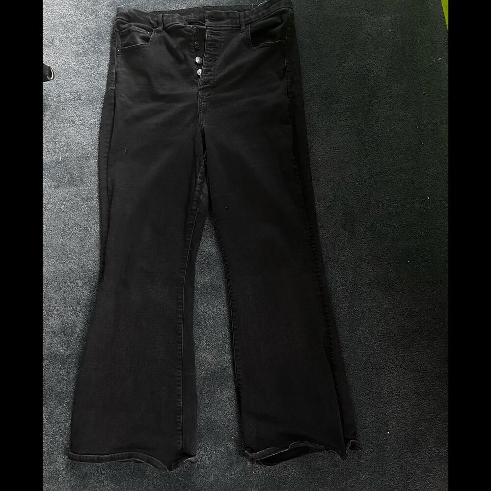 Black Curvy High Rise Flare Jeans